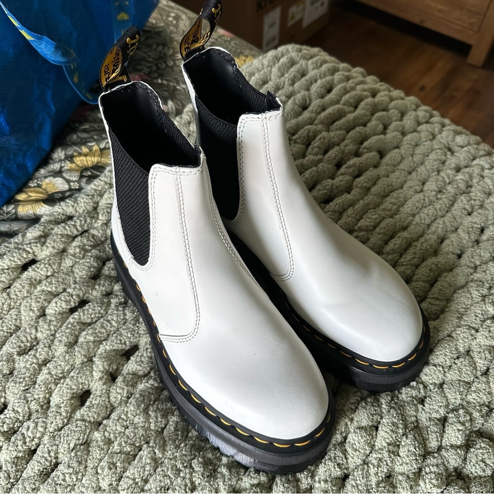 Dr. Martens White Platform Boots